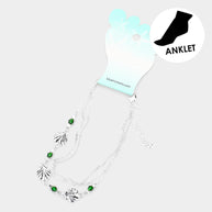 Metal Shell Charm Link Double Layered Anklet