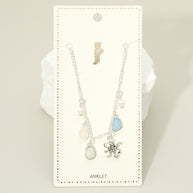 Octopus Sea Glass Pearl Charm Station Anklet