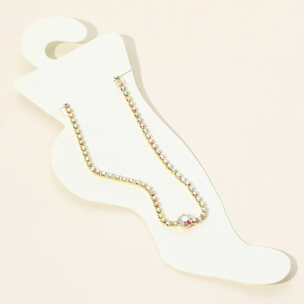 Rhinestone Cluster Evening Anklet