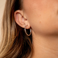 Sterling Silver Anita Textured Hoop Earrings