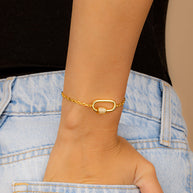 CZ Carabiner Bolo Bracelet