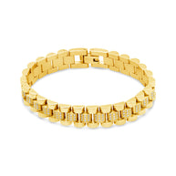 CZ Accent Watch Band Chain Bracelet