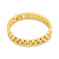CZ Accent Watch Band Chain Bracelet