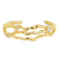Tully CZ Molten Metal Cuff Bracelet