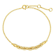 Harley CZ Interlocking Chain Bracelet