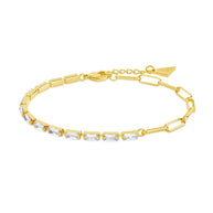 Hunter CZ Tennis & Paperlicp Chain Bracelet