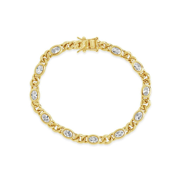 Cassie CZ Bezel Tennis Bracelet