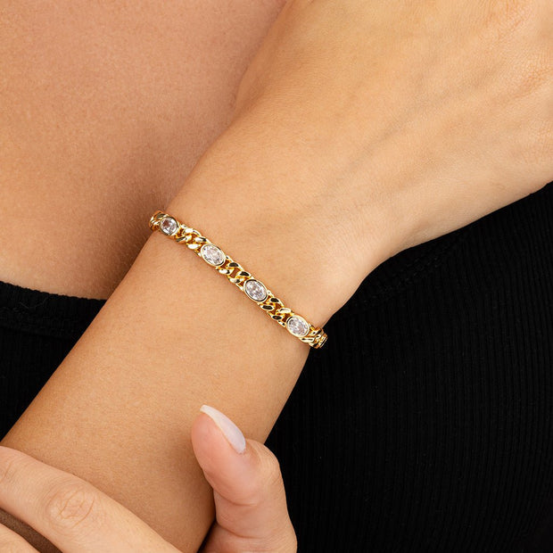Cassie CZ Bezel Tennis Bracelet
