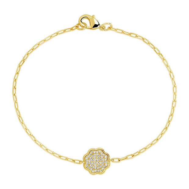 Raemy CZ Rose Petal Station Bracelet