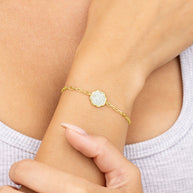 Raemy CZ Rose Petal Station Bracelet