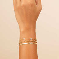Paisley CZ & Layered Chain Bracelet