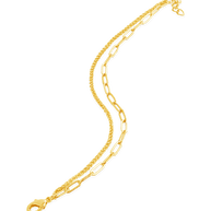 Emery Layered Paperclip & Curb Chain Bracelet