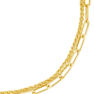 Emery Layered Paperclip & Curb Chain Bracelet