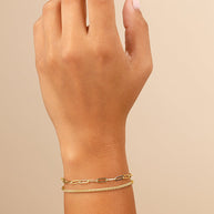Emery Layered Paperclip & Curb Chain Bracelet