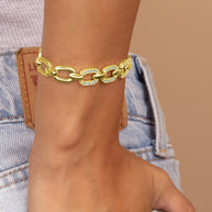 Fiona CZ Statement Chain Link Bracelet
