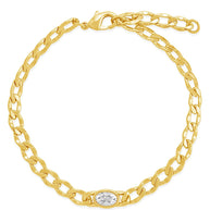 Rebel Station CZ Curb Chain Bracelet
