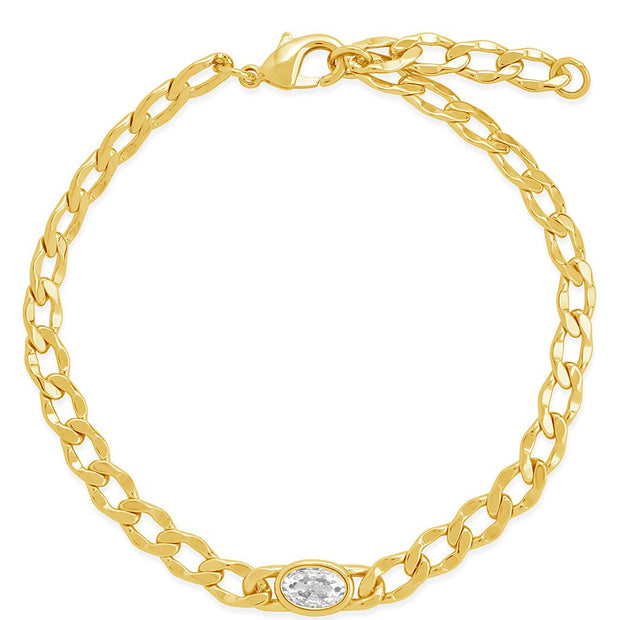 Rebel Station CZ Curb Chain Bracelet