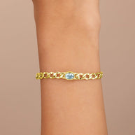 Rebel Station CZ Curb Chain Bracelet