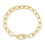 Tove CZ Clasp & Paperclip Chain Bracelet