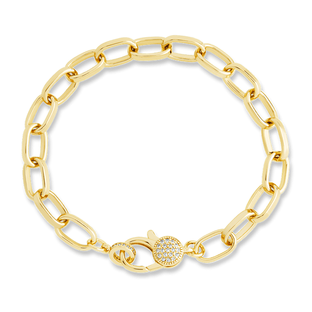 Tove CZ Clasp & Paperclip Chain Bracelet