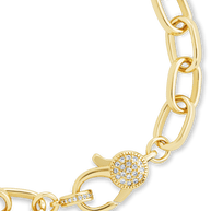 Tove CZ Clasp & Paperclip Chain Bracelet