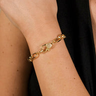 Tove CZ Clasp & Paperclip Chain Bracelet