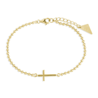 Sterling Silver Kelsey Beaded Cross Bracelet