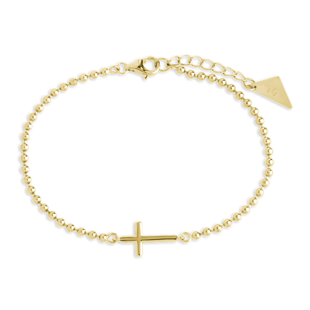 Sterling Silver Kelsey Beaded Cross Bracelet