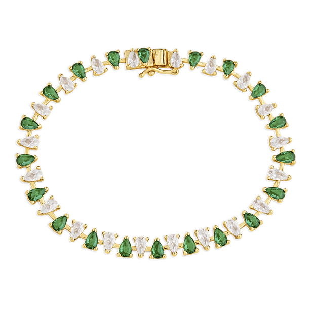 Emerald Pear Cut Tennis Bracelet