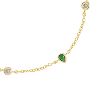Pear and Round CZ Station Bracelet