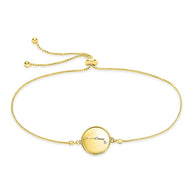 Sterling Silver CZ Constellation Disk Bolo Bracelet