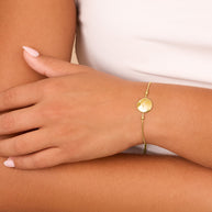 Sterling Silver CZ Constellation Disk Bolo Bracelet