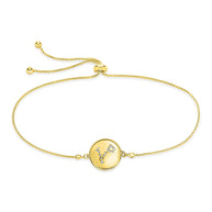 Sterling Silver CZ Constellation Disk Bolo Bracelet