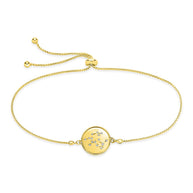 Sterling Silver CZ Constellation Disk Bolo Bracelet