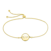 Sterling Silver CZ Constellation Disk Bolo Bracelet