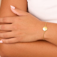 Sterling Silver CZ Constellation Disk Bolo Bracelet
