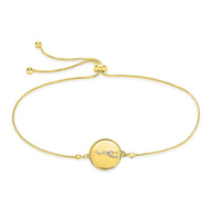 Sterling Silver CZ Constellation Disk Bolo Bracelet