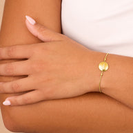 Sterling Silver CZ Constellation Disk Bolo Bracelet