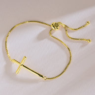 Polished Cross Bolo Bracelet