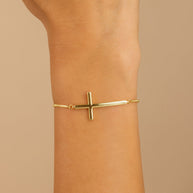 Polished Cross Bolo Bracelet