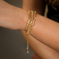 Layered Chain Bolo Bracelet