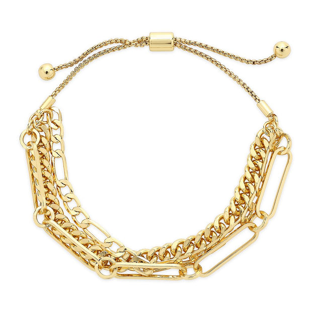 Layered Chain Bolo Bracelet
