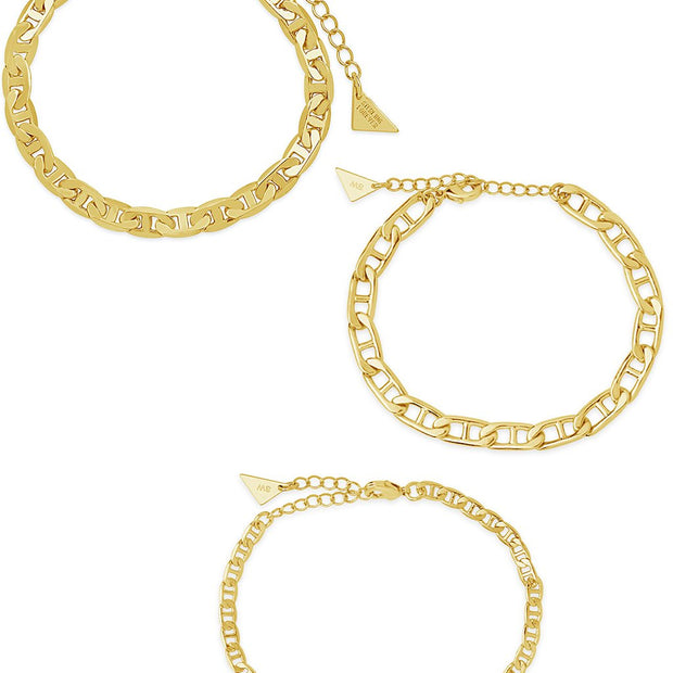 Anchor Chain Bracelet Set