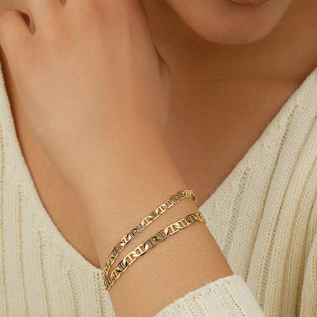 Anchor Chain Bracelet Set of 2