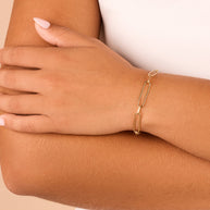 Sterling Silver Polished Large Link Bracelet