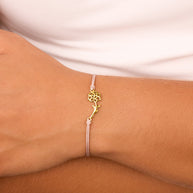 Sterling Silver Birth Flower Bolo Bracelet