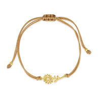 Sterling Silver Birth Flower Bolo Bracelet