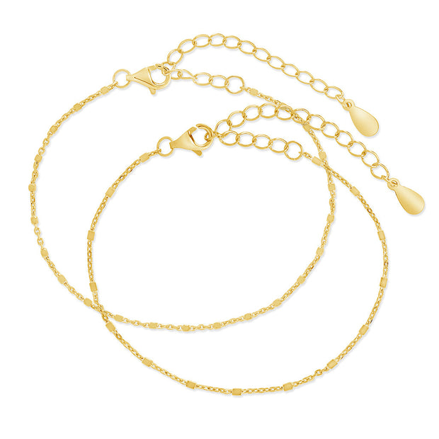 Sterling Silver Chloe Chain Bracelet Set of 2