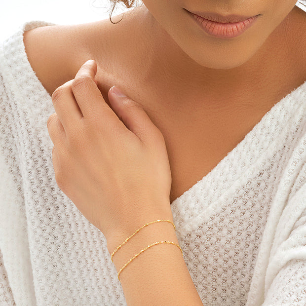 Sterling Silver Chloe Chain Bracelet Set of 2