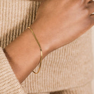Sterling Silver Herringbone Chain Bracelet